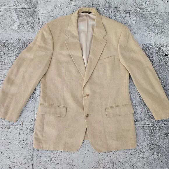 Brooks Brothers Other - Brooks Brothers Men Blazer Sport Jacket Beige Coat Two Button Style Size 43 Reg
